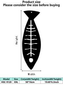1 pieza (20-60cm), Decoración de pared de pez de metal estilizado, con diseños de peces de patrones negros detallados, en un estilo minimalista artístico, ideal para amantes de la decoración del hogar moderna, tema minimalista acuático - perfecto para Halloween/Navidad/Día del Niño, fiestas en el hogar/proyectos DIY/inauguraciones de casa, cocina/sala de estar/dormitorio/balcón, primavera/verano, colgante decorativo - Multicolor - Ver 41