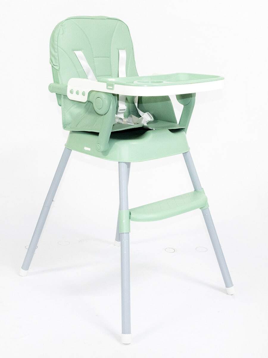 Silla Alta Bebé 3 en 1 Periquera Multifuncional Ajustable (Booster y Silla Infantil) Bandeja Extraíble Fácil Limpieza  y Diseño Moderno - Verde - Ver 1