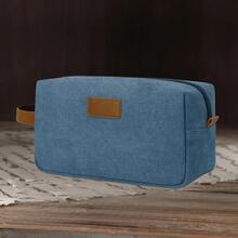 1pc Customized Men's Canvas Toiletry Bag, Large Capacity Handheld Travel Organizer, Men's PU Leather Cosmetic Bag, Can Be Engraved With Name/Letter, Men's Leather Accessories, Suitable For Business Trip, Commute, Gym, Groomsmen, Father's Day, Birthday, Anniversary, Valentine's Day, Gift For Husband, Dad, Son, Boyfriend, Bachelor, Christmas - Multicolor - View 12