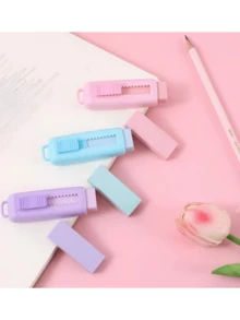 Tẩy kéo đẩy thẩm mỹ cao, có thể co giãn, chuyên dụng cho học sinh, không gây xước, không để lại vụn giấy, được thiết kế đặc biệt cho học sinh, đặc biệt thích hợp cho việc vẽ và viết. Thích hợp cho các dịp như trường học, văn phòng, vẽ tranh và thiết kế đồ họa. - Nhiều màu - Xem 6