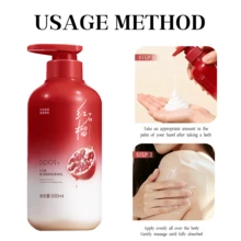 500毫升石榴维C香氛身体乳，蕴含烟酰胺和熊果提取物，保湿、提亮、滋养肌肤，令干燥肌肤柔滑细腻，清爽不油腻，补水保湿，适合所有肤质，男女皆宜。 - 紅色 - 查看 3