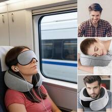 U型记忆棉颈枕，温暖舒适，颈部支撑，不含收纳袋，灰色U型枕，32*26厘米。适合学生、成人、飞机、办公室、汽车等场所使用，可作为毕业礼物、单身派对礼物、伴娘礼物、父亲节礼物、万圣节装饰品、万圣节礼物、伴娘邀请礼物、婚礼宾客回礼。 - 灰色花朵 - 查看 9