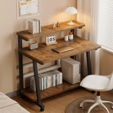 Large Space Storage Liftable Double-Layer Home Study Table Desk With Bookshelf 80*40cm - Multicolor - View 8