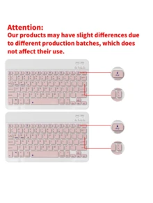 适用于三星 Galaxy Tab 和 iPad 的可拆卸无线蓝牙键盘（150mAh），带笔槽键盘保护套，Redm iPad SE - 粉色 - 查看 12