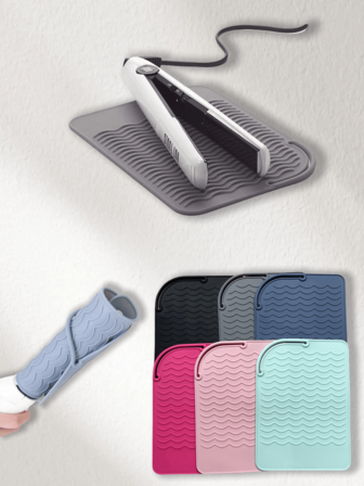Universal Size Silicone Heat Resistant Mat, Convenient For Storage And Travel, Suitable For Straighteners, Curling Irons And Other Styling Tools, Heat Insulation, Protect Your Hair Styling Tools