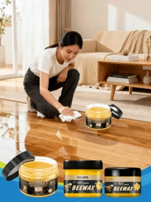 100g Cera de abeja Pulimento y crema de cuidado para muebles, adecuado para restaurar mesas, escritorios, muebles antiguos, proporciona protección con brillo profundo, evita grietas y sequedad, kit de cuidado del hogar DIY, restauración de muebles vintage y modernos, pulimento de cera de abeja, cuidado de la madera, reparación de muebles, pulimento de antigüedades, cuidado de la madera DIY, pulimento natural, pulimento, iluminador, prevención de grietas, kit de mantenimiento del hogar - Multicolor - Ver 2