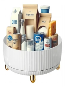 Organizador De Maquillaje De Carrusel 360 ° Cosméticos - Blanco - Ver 2