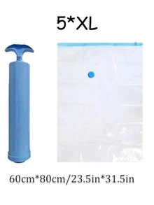 超大真空收纳袋套装,含1个手动气泵 - 节省空间,密封压缩,防尘防潮,适用于衣物和床上用品,是宿舍、衣柜和搬家的理想之选。 - 彩色 - 查看 16