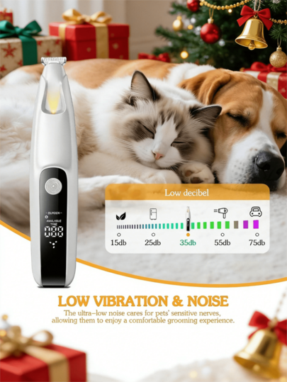 1 Peça Máquina de Tosa Elétrica para Animais de Estimação, Liga/Desliga com Um Clique, Adequada para Cães e Gatos, Lâmina de 18mm de Largura, Lâmina em Formato de R Corta Sem Irritar a Pele, Luz de LED Brilhante Ilumina as Almofadas das Patas, Fácil Limpeza, Carregamento Rápido via USB, Multiuso, Suporta Aparar Múltiplas Áreas, Motor Silencioso de Baixa Vibração, Animais de Estimação se Sentem Mais Confortáveis