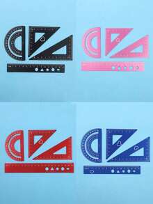 Règle en métal en forme de cœur, règle triangulaire et rapporteur, convient aux étudiants, architectes, arpenteurs, à la maison, à l'école, au bureau et autres occasions