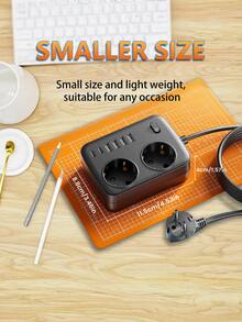 1pc 45° Tilted 8-In-1 Travel Adapter: Compact & Portable With 2 USB-C + 4 USB-A Ports Multi-Plug Charging Hub, Suitable For Simultaneous Fast Charging Of Multiple Devices, Flame Resistant & Heat-Resistant Shell, Essential Desktop Gadget For Travel - EU F Type Plug(220-240V) - View 6