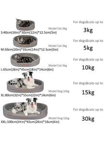 1pc Removable & Washable Pet Bed, Suitable For All Seasons, Half-Enclosed Design For Small/Medium Dogs & Cats, Autumn/Winter - Grey - View 2
