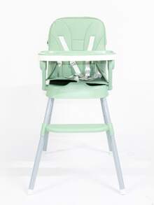 Silla Alta Bebé 3 en 1 Periquera Multifuncional Ajustable (Booster y Silla Infantil) Bandeja Extraíble Fácil Limpieza  y Diseño Moderno - Verde - Ver 3