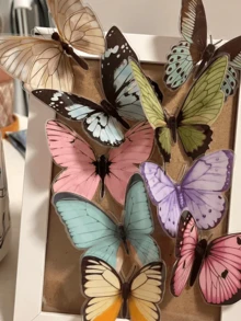 108pcs/Set Colorful 3D PVC Butterfly Decorative Stickers, Suitable For Packaging, Decoration, Selfie, Live Streaming Background, DIY Jewelry Hanging Decor. Wall Decor For Bedroom, Living Room, Home, Dining Room, Hotel, Wedding, Holiday Gifts, Birthday, Graduation, Personal Stickers, School Decor, Dorm Decor, Home Decor, Room Decor, School Supplies - Multicolor - View 3