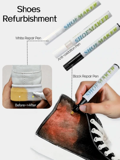 1pc Black Color Anti-Oxidation Pen For Touch- On White Or Black Sneakers, Repairs, Color Restoration, De-Yellowing And Whitening, For Women Men Sneakers Shoes, Casual Shoes,White Shoes,Valentine's Day,Head Back To School