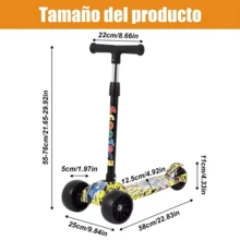 Regalo Navideño Niños  Patinete 3 Ruedas Ruedas Luminosas Vibrantes Equilibrado Ambiente Festivo Navideño Juguete Exclusivo - Multicolor - Ver 9