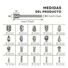 Vmingo 20 pzs Fresa Madera Rotativa Carburo Mototool Juego Acero Hss. - Plateado - Ver 7