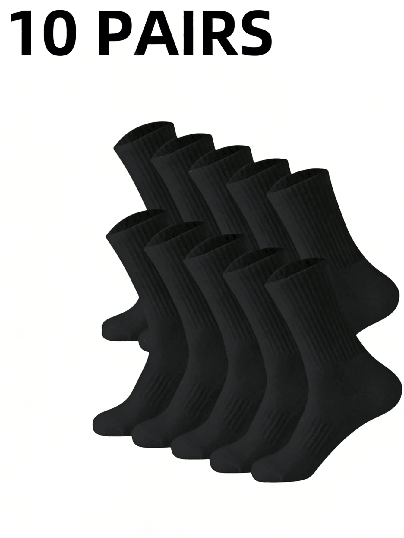 10 Pairs Of Men's Mid-Calf Socks, Men's Socks, Men's And Women's Socks, Solid Color Socks, Suitable For Daily Wear By Men And Women