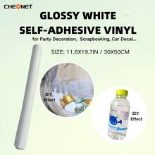 CHEONET - Permanent Vinyl, Sticky Vinyl Rolls For All Cutting Machines, Permanent Outdoor Vinyl, Suitable For Decorative Stickers, Car Stickers, Scrapbooks, Signs, Glossy Waterproof