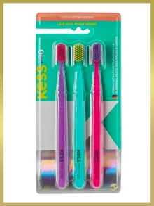 Kess Pro Pack 3 Toothbrushes 6580 (Ultra-Fine Bristles Made In Germany) - 6580 - 專業套裝 3 - 查看 1
