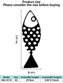 1 pieza (20-60cm), Decoración de pared de pez de metal estilizado, con diseños de peces de patrones negros detallados, en un estilo minimalista artístico, ideal para amantes de la decoración del hogar moderna, tema minimalista acuático - perfecto para Halloween/Navidad/Día del Niño, fiestas en el hogar/proyectos DIY/inauguraciones de casa, cocina/sala de estar/dormitorio/balcón, primavera/verano, colgante decorativo - Multicolor - Ver 32