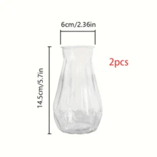 1/2/5/10pcs Plastic Striped Vase, Clear Glass Flower Vase, Floral Arrangement Craft Suitable For Various Bouquets And Decorative Display, Applicable For Holiday And Home Decor, Suitable For Table Decoration, Wedding, Family Dinner Vase Decor - White - View 7