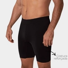 Men's Thermal Bermuda Shorts With Pocket, Unisex Base Layer Anti-Chafing Cycling Shorts With UV50+ Protection - 黑色 - 查看 9