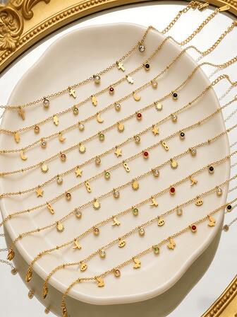 סט צמידי שרשרת 10 חלקים משובצים באבני חן ירוקות מבריקות, תכשיטי צמיד הניתנים לערימה. תנו לחברים או לחברי כיתה לחגים. ישירות מהמפעל, תכשיטי נירוסטה מומלצים, מתנות לאמא, גחמניות, אביזרים לכבוד שנה 2000