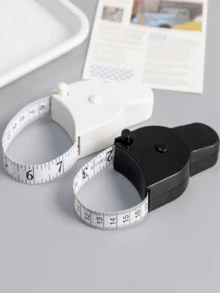 1pc 3D Retractable Ruler Y-Type Waist Measure Tape, Mini Double-Sided Soft Measuring Tape Suitable For Body Circumference Measurement Of Waist And Bust, Sewing, Fitness - Soft Faux Leather Measuring Tape In Cm, Ergonomic Handle, Portable For Sports, Sewing And Household Use - White - View 4