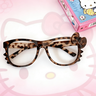 Sanrio Cute Hellokitty Leopard Print Glasses, Glass Emotion Rock Accessories, Cosplay Anime Retro Leopard Print Sunglasses