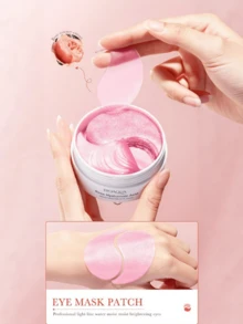 60片装玫瑰玻尿酸眼膜，抗黑眼圈和眼袋，玫瑰胶原蛋白保湿抗皱眼膜，眼部护理面膜，蜜桃眼膜，玫瑰眼霜。眼部护理 - 粉色 - 查看 2