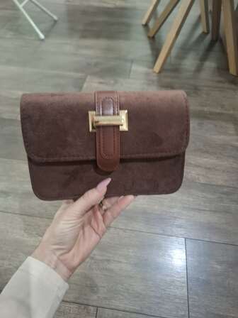2025 Autumn/Winter New Versatile PU Small Square Crossbody Bag, Fashionable Retro Suede Shoulder Bag
