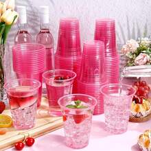 Pink Party Cups, Wine Glasses, Pink Transparent Cocktail Glasses, Cute Pink Cups, Suitable For Birthday, Wedding, Valentine's Day, Singles Party, Holidays And Other Occasions - Multicolor - View 4