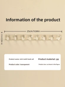 1pc Transparent Colorful Hanging Hook, Luxurious Style, Necklace & Bracelet Wall Mount Organizer, Prevents Tangling, Jewelry & Earring Display Rack For Wardrobe Door - Multicolor - View 13