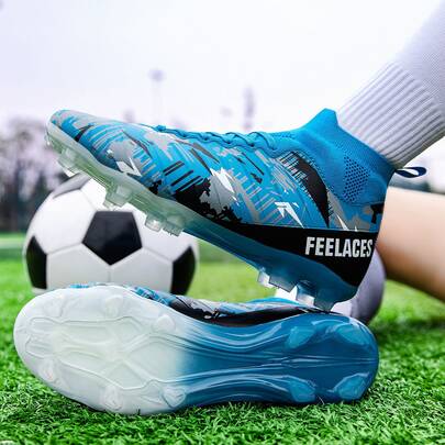 Herrfotbollsskor, sportiga elastiska, lätta, halkfria fotbollsskor för utomhusbruk, lämpliga för både män och kvinnor