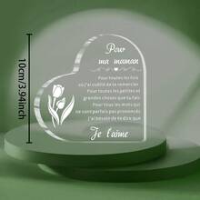 2D Flat - 1pc Heart-Shaped Acrylic Desktop Decor Ornament - Gift For Women - Living Room Or Desk Decor - Hotel Lobby Decor - Cafe Decor - Valentine's Day Gift - Mother's Day Gift - Back To School Gift - Unique Gift For Sister, Mom, Coworker, Classmate - Multicolor - View 15