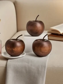 1/3PCS Solid Wood Apple Diffuser, Natural Sapele Wood Apple-Shaped Diffuser - Solid Wood Essential Oil Diffuser, Solid Wood Texture, Practical Fragrance Tool, Exquisite Decoration. Drop In The Essential Oil And It Will Naturally Release The Fragrance, Adding A Pleasant Atmosphere To Rooms, Studies And Other Spaces. No Battery Required, Long-Lasting Scent, Suitable For Both Home And Car Use, Ideal For Festival Decoration And Gift-Giving - Multicolor - View 3