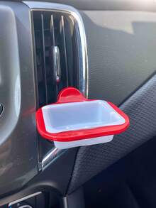 1pc Multi-Function Plastic Car Air Vent Sauce Rack Clip, Suitable For Car Cup Holder, Durable And Easy To Use, Car Dipping Sauce Accessory | Practical Car Supplies | Durable Plastic Clip - A - View 4