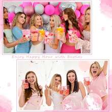 Pink Party Cups, Wine Glasses, Pink Transparent Cocktail Glasses, Cute Pink Cups, Suitable For Birthday, Wedding, Valentine's Day, Singles Party, Holidays And Other Occasions - Multicolor - View 6