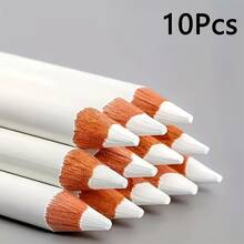 5/10 piezas de borradores blancos, adecuados para bocetos, sombreado y mezcla - Body de madera, punta de goma de 4 mm - ideal para principiantes y artistas profesionales. Herramientas de arte, diseño clásico de lápiz, apariencia consistente, suministros de pintura, duraderos, diseñados para estudiantes de arte - Blanco - Ver 7