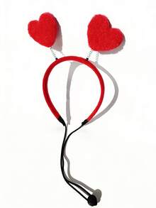 Valentine's Day Velvet Stuffed Heart Headband, Cute Cat Accessories Heart Headpiece, Pet Supplies Gift - Red - View 8