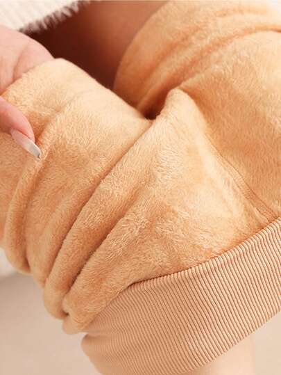 1pc Women's Pantyhose, Warm Lining Tights, Apricot Sexy Sheer Stockings, Plus Size Leggings, Thick Fleece Warm Leggings And Tights For Autumn/Winter, Tight Pants Suitable For -5-15°C Business Work In Winter