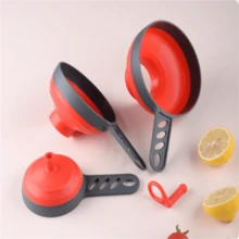 1pc Foldable Plastic Funnel, Kitchen Oil Strainer, Flour Jam Liquid Funnel, Small Kitchen Tool - Multicolor - View 7