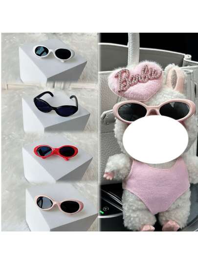 6.5cm LBB Super Cool Sunglasses Accessory, Sarcastic Bear Sunglasses Decor, 17cm LBB123 Applicable Cotton Doll Glasses, Suitable For BJD Dolls, Decoration, Holiday Gifts, Small Gifts