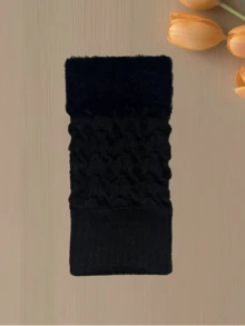 زوج من قفازات النساء البيضاء المحبوكة، مناسبة للخريف/الشتاء، دافئة وسميكة، متوافقة مع شاشة اللمس، تصميم بدون أصابع، مناسبة للارتداء بشكل فضفاض، مناسبة للدراجات والحماية من البرد - متعدد الألوان - مشاهدة 21