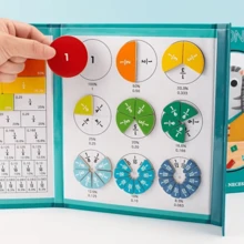 Magnetic Fraction Tile Board - Interactive Circle Math Counting Game For Teens, STEM Learning Aid And Exploration Tool - Multicolor - View 1