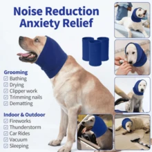 1pc Pet High Elasticity And Noise Resistant Beauty Ear Cushions, Soft And Warm Pet Headwear, Cat And Dog Ear Protection Cover - Blue - View 6