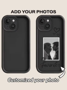 1 Stück personalisiertes Handyhülle mit 3 schwarzen Herzrahmen, personalisiertes Alltags-/Feiertagsgeschenk, kompatibel mit iPhone 11 12 13 14 15 16 Pro/Pro Max, XS/XS Max und Galaxy S25 S24 S23 S22 S20 Ultra/Plus, A56 A55 A54 A53 A52 A16 A15 A14 A13 4G/5G, modischer weicher Schutzfall, geeignet für Halloween, Weihnachten, Ostern, Vatertag, Muttertag, Valentinstag Geschenke