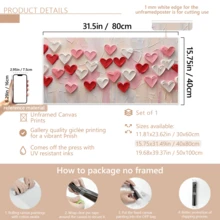 1幅现代墙面艺术海报，粉色情人节艺术，情人节装饰，心形画作，婚礼墙面艺术，浪漫墙面艺术 | 情人节装饰 | 爱 | 可选带框或不带框，房间装饰，家居装饰，大学宿舍公寓装饰，酒店，家庭，客厅，卧室，浴室和办公室墙面装饰礼品 - 彩色 - 查看 15