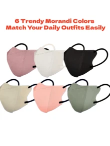 10/50/200片装夏季3D超薄口罩，男女通用，黑白两色，三层透气独立包装